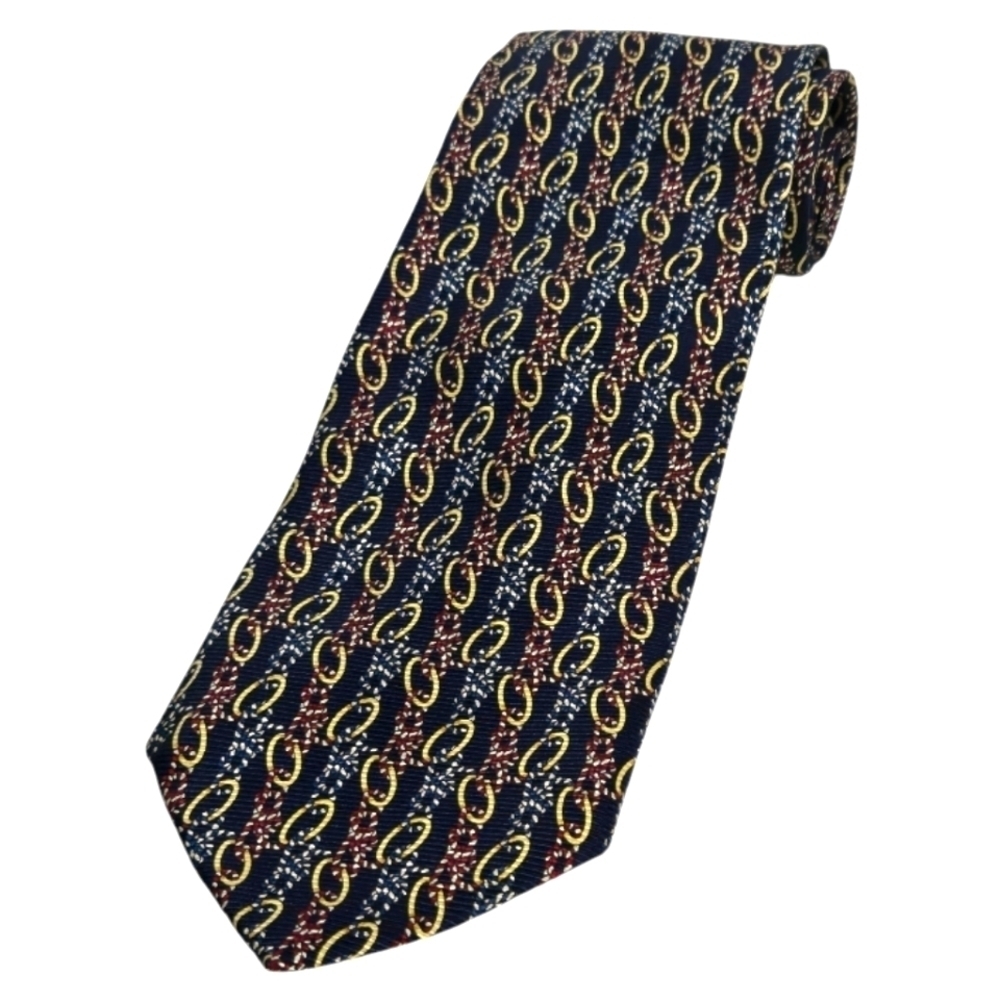 Maurizio Giaquinto Gold Chain Rope 100% Silk Pattern Mens Neckties